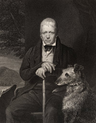 Sir Walter Scott, gegraveerd door W. Holl, uit 