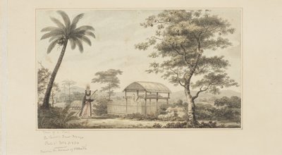 45: Uitzicht op een Graf, uit een serie aquarellen die de laatste reis van Kapitein Cook illustreren, c.1773-84 door John Webber