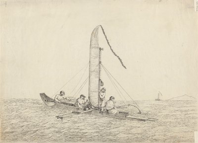 Een zeilkano van Otaheite door John Webber