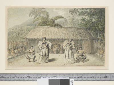 Een dans in Otaheite door John Webber