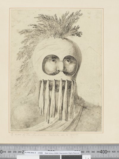 Een Man van de Sandwich Eilanden in een Masker door John Webber