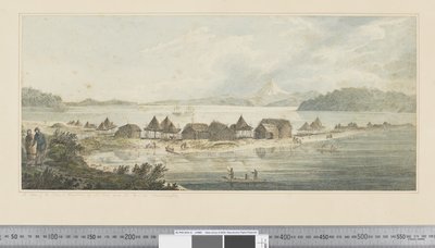 Een Uitzicht op de Stad en Haven van St. Peter en St. Paul in Kamtsjatka, c.1783-84 door John Webber