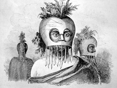 Hawaïaanse man met een kalebasmasker, 18e eeuw door John Webber