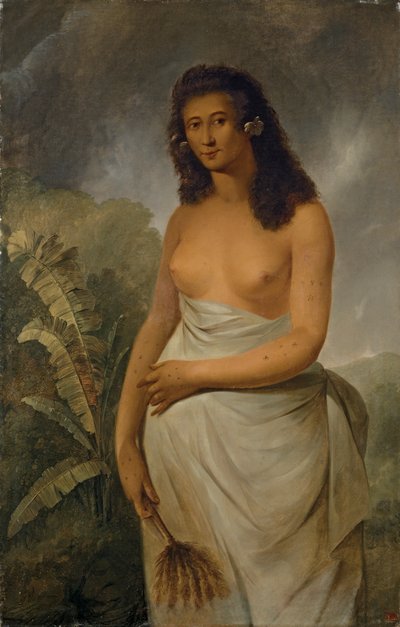 Poedua (Poetua), Dochter van Oreo, Hoofd van Ulaietea, Een van de Genootschapseilanden door John Webber