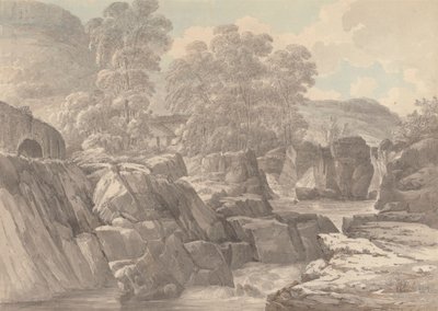 Pont-y-Pair aan de Rivier Llugwy nabij Betws-y-Coed, Denbigh door John Webber