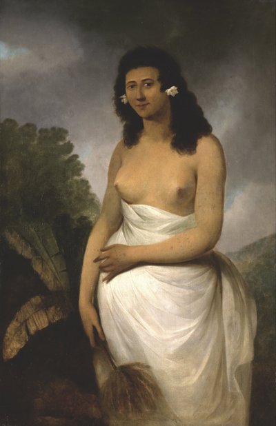 Portret van Poedooa, dochter van Orea, Koning van Ulaitea, Society Islands door John Webber
