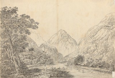 Uitzicht in Oheitepeha Bay, Otaheite door John Webber