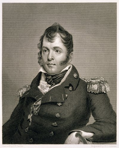 Commodore Oliver Hazard Perry (1785-1819), gegraveerd door William G. Jackman door John Wesley Jarvis