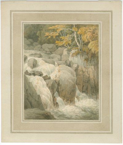 Waterval van de Braan vanaf de Hermitage bij Dunkeld door John White Abbott