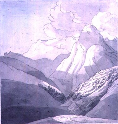 De Alpen nabij de bron van de Rijn door John White Abbott
