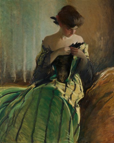 Studie in zwart en groen, 1906 door John White Alexander