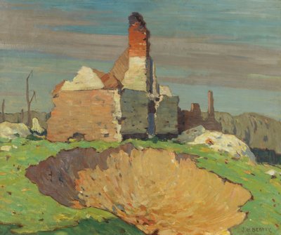 Een granaatgat, 1914-19 door John William Beatty