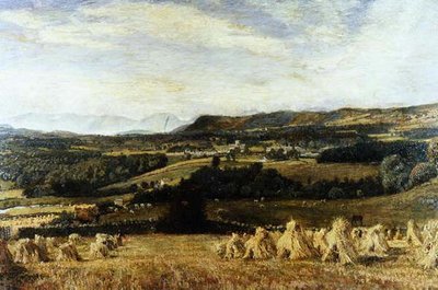 Cartmel Priory en Langdale Pikes door John William Buxton Knight