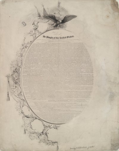 Tekening bij de Grondwet van de Verenigde Staten door John William Casilear