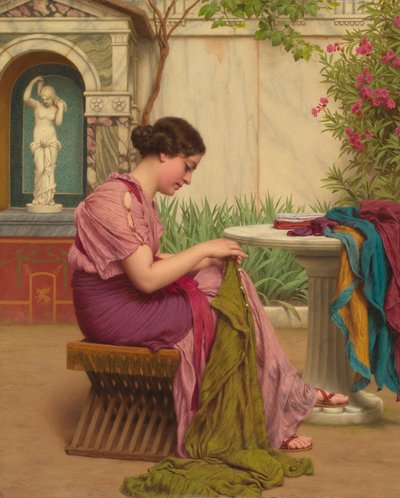 Een Steek is Gratis, of Een Steek op Tijd, 1917 door John William Godward