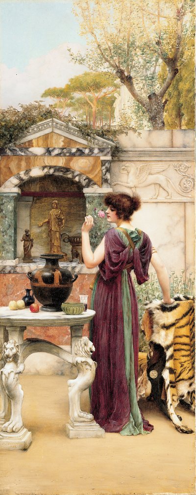 Bij het Tuinheiligdom, Pompeii door John William Godward