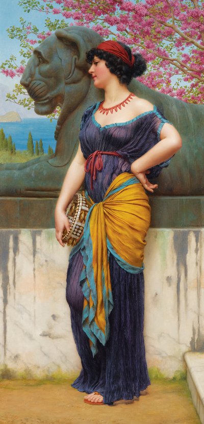 In de Grove van de Tempel van Isis door John William Godward