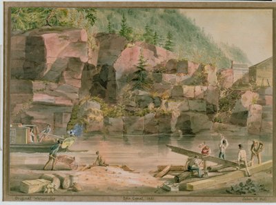 Erie Kanaal, NY, 1831 door John William Hill