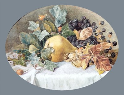 Stilleven met fruit, 1876 door John William Hill