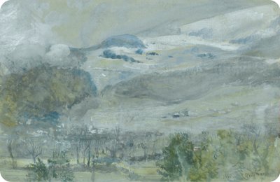 Zwitserse vallei landschap door John William Inchbold