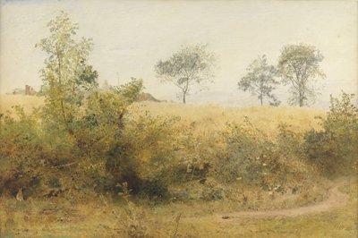 De vleermuis begint met duizelige vleugel - Gerstveld over de heg, 1885 door John William North
