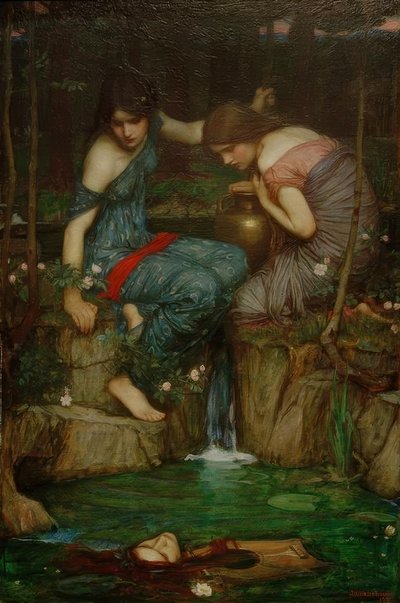 Nimfen vinden het hoofd van Orpheus door John William Waterhouse