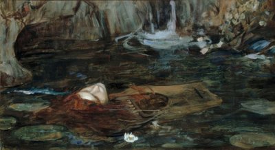 Studie voor De Nimfen die het Hoofd van Orpheus Vinden door John William Waterhouse