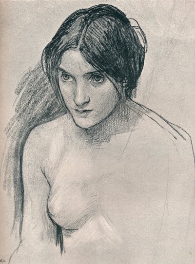 Studie voor het schilderij Hylas en de Nimfen, ca. 1896 door John William Waterhouse