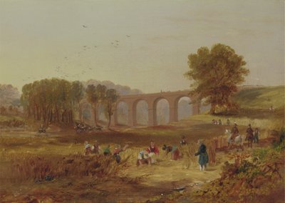 Corby Viaduct, de Newcastle en Carlisle Spoorweg door John Wilson Carmichael