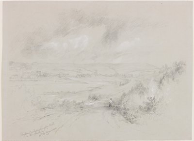 Haydon Bridge, Langley Castle in de verte door John Wilson Carmichael