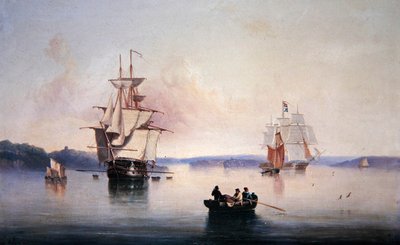 Saltash Creek- Bij Plymouth door John Wilson Carmichael