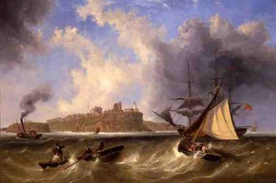 Zeezicht op Tynemouth Haven door John Wilson Carmichael