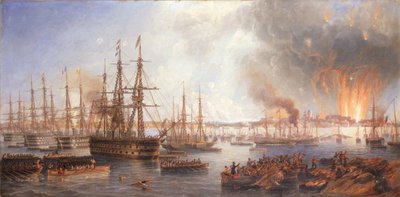 Het Bombardement van Sveaborg, 5 augustus 1855, 1856 door John Wilson Carmichael
