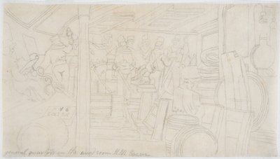 De Officierenkamer H.M.S. Caesar door John Wilson Carmichael