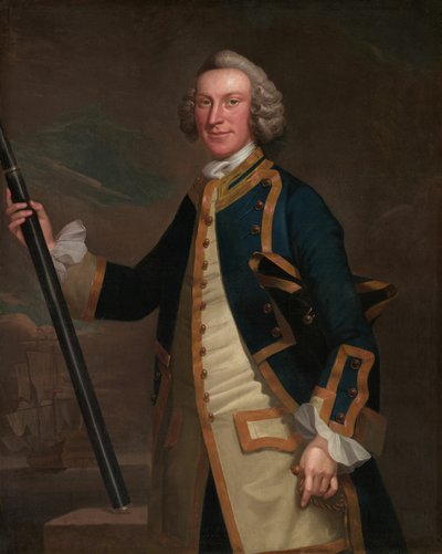 Portret van een marineofficier door John Wollaston