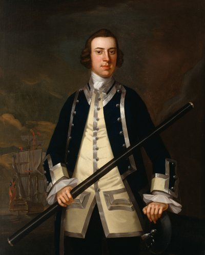 Portret van een Marineofficier, traditioneel bekend als Augustus Keppel (1725-86) c.1749 door John Wollaston