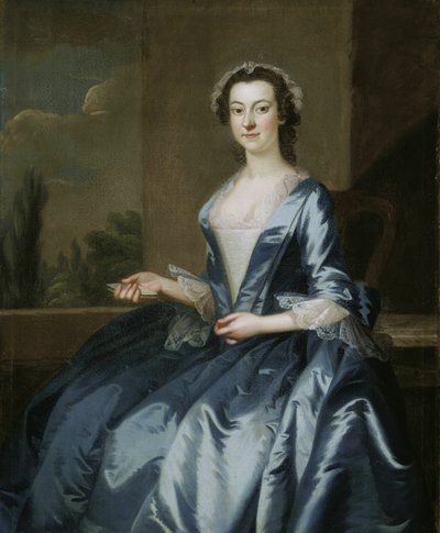 Portret van een vrouw, 1749 door John Wollaston
