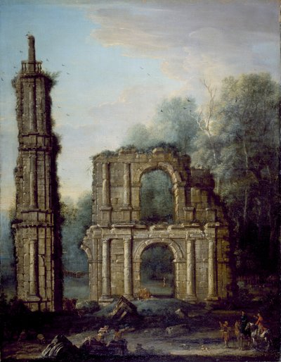 De ruïnes van Holdenby Castle, Northamptonshire, c.1735-45 door John Wootton