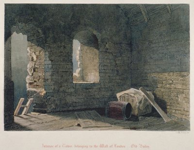 Interieur van een toren behorend tot de London Wall bij Old Bailey, City of London, 1851 door John Wykeham Archer
