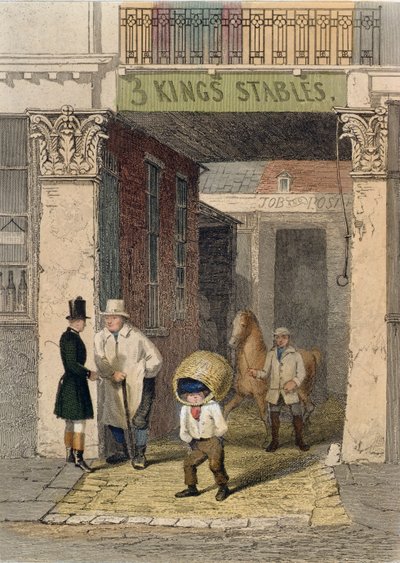 Restanten van Clarendon House, Three Kings Livery Stables, Piccadilly, uit 