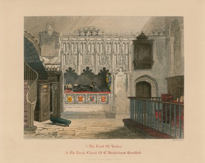 Graf van Prior Rayhere, Kerk van St Bartholomew the Great, Smithfield door John Wykeham Archer