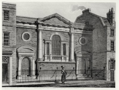 Kerk van St. Alphage, geëtst door J. Skelton voor de Architecturale Serie van Londense Kerken, uitgegeven door J. Booth, 1814 door John after Coney