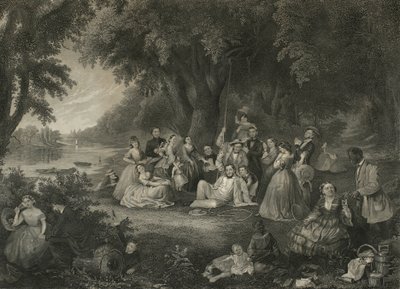 De Picknick op de Vierde Juli, ca. 1864 door John and Hollyer Rogers