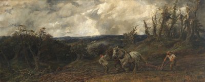 Ploegen in Stormachtig Weer, 1853 door John and studio Gilbert