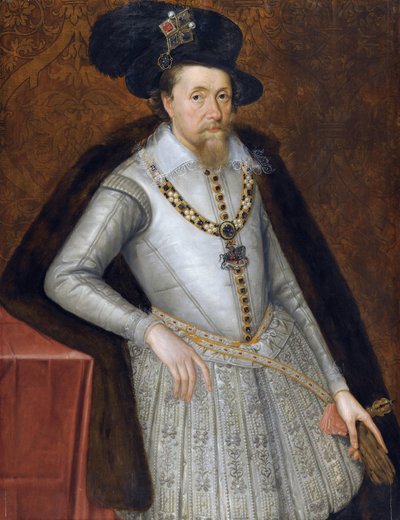Portret van koning Jacobus I van Engeland (1566-1625) door John de Critz