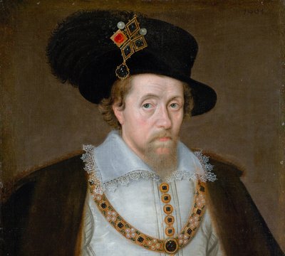 Jacobus VI en I, 1566 - 1625, koning van Schotland 1567 - 1625, koning van Engeland en Ierland 1603 - 1625 door John de Critz