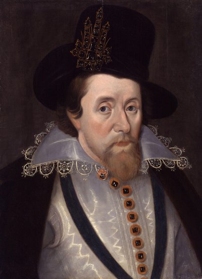 Koning James I van Engeland en VI van Schotland door John de Critz