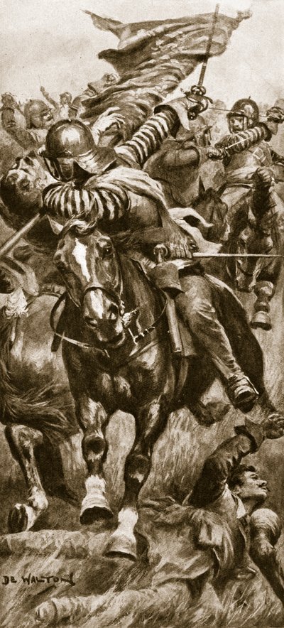 Luitenant John Smith heroverde de standaard van de koning bij Edgehill door John de Walton