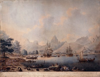 Een uitzicht op Moorea, 1787 door John the Younger Cleveley
