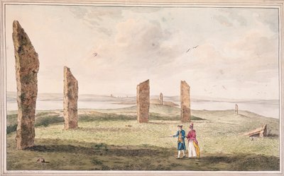 Uitzicht op een Halve Cirkel van Stenen aan de Oevers van Stenhouse Lake op het Eiland Pomona door John the Younger Cleveley